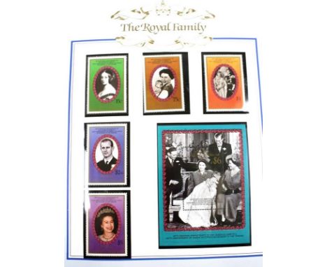 A collection of stamps in five commemorative stamp albums, comprising The Ruby Wedding Anniversary Collection, limited editio