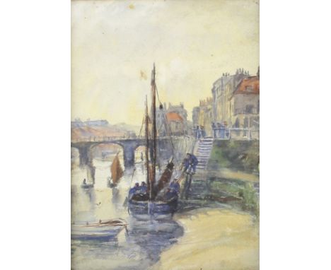 Cecil Viccars (British, early 20th century): Whitby, Yorkshire, watercolour, with attribution verso, 40 by 30cm, together wit