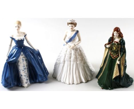 A collection of Royal Worcester bone china figurines, modelled as ladies, comprising Secret Rendezvous, sculpted by John Brom