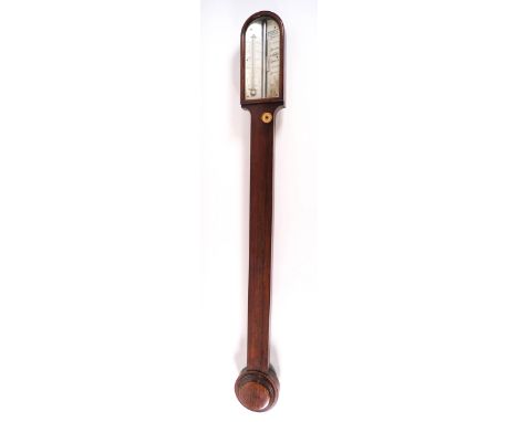 A 19th century rosewood stick barometer by Gugeri & Carughi, 16 Charles Street, Hatton Garden, with ivory dial, 92cm high