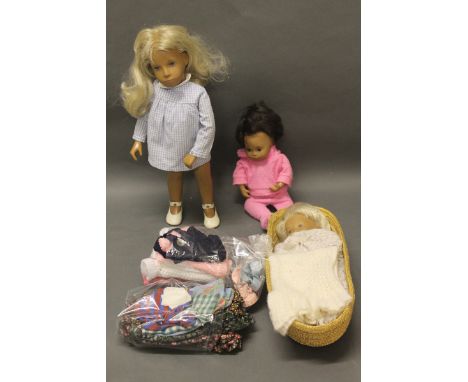 3 vintage sasha dolls with clothing 