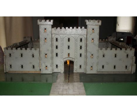 A vintage wooden toy fort