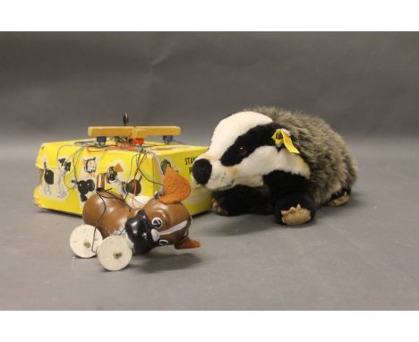 A Pelham puppet together with a Steiff Diggy Badger (1840/26)