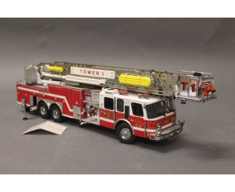 A Franklin Emergency One HP 105 platform fire engine  