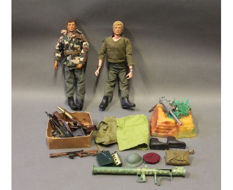 2 vintage Palitoy Action Man figures together with accessories 