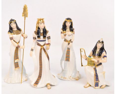 Four Royal Worcester limited edition Egyptian figurines. CONDITION REPORT: Appears good with no obvious signs of faults, dama