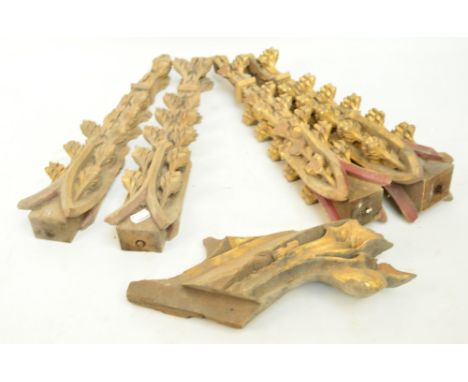 A collection of Gothic carved architectural mouldings.