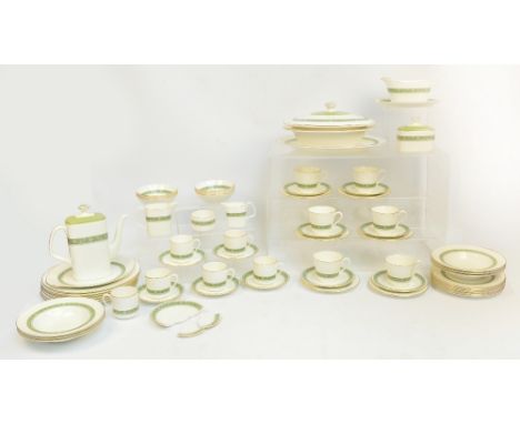 A quantity of Royal Doulton H5004 "Rondelay" tea and dinner ware comprising a meat plate, two vegetable dishes, one with a co