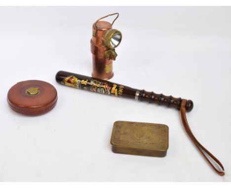 An early 20th century turned rosewood truncheon, decorated with a crown and coat of arms inscribed Rochdale Special Constabul