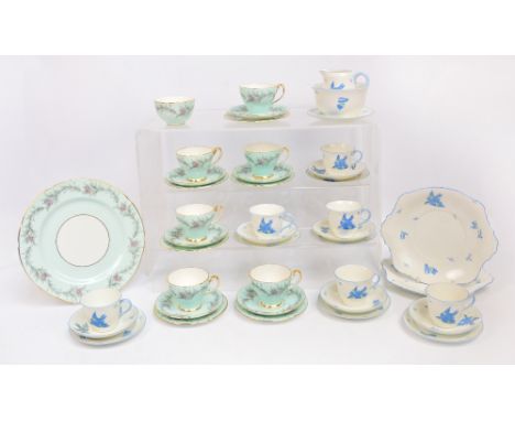 Two part tea services, "Petites fleurs" by Hammersley, comprising sandwich plates, bowl, six plates and six cups and saucers,