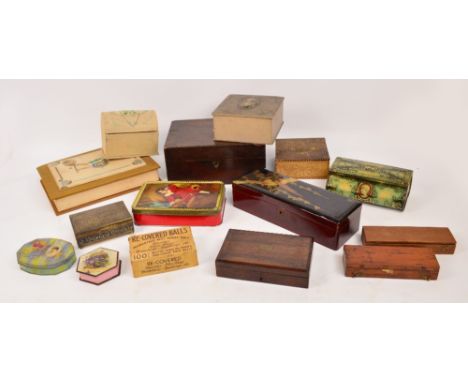 A small quantity of collectable items including a rosewood box, a rosewood trinket box for restoration, a McVitie & Price bis