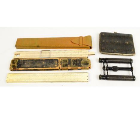 A cased pair of early 20th century opera glasses inscribed to central bar "R. McDougall City Flower Mills, Manchester", lengt