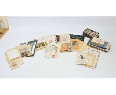 A quantity of topographical postcards and photographs, early 20th century and later, portrait photographs, informal photograp
