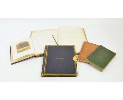 A collection of early 19th century books, including one containing sacred and miscellaneous poetry written in neat calligraph