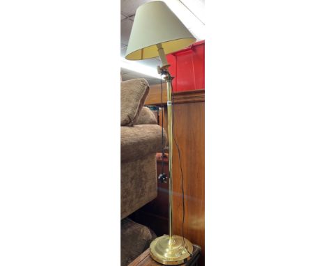 BRASS SWIVEL HEAD READING LAMP WITH SHADE 