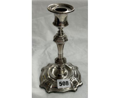 SHEFFIELD SILVER MID 18TH CENTURY STYLE CANDLESTICK WITH LOADED BASE