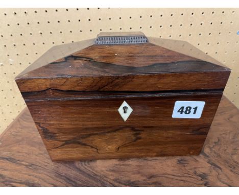 REGENCY ROSEWOOD SARCOPHAGUS SHAPED TEA CADDY
