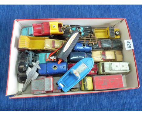 CORGI EARLY PLAY WORN APPROX. 20 MODELS U/B INC BATMAN
