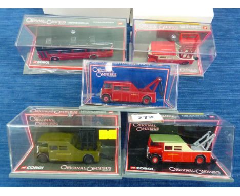CORGI OOC SERIES ALL BOXED 40201 MIDLAND RED LEYLAND LEOPARD, &amp; 4 BREAKDOWN TRUCKS RIBBLE, LONDON TPC, MACBRAYNES, BRIGHT