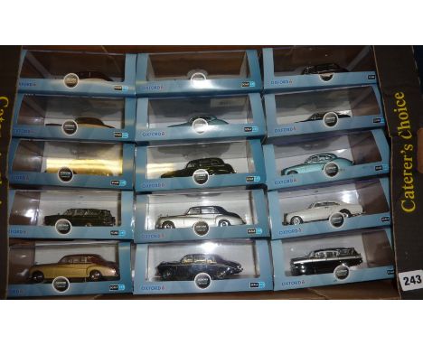 15 OXFORD DIE CAST 1:43 SCALE BOXED MODELS MOSTLY CLASSIC BRITISH CARS