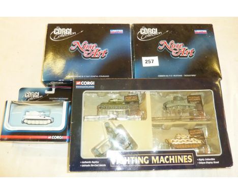 CORGI FIGHTING MACHINES CSCW 38008, SCIMITAR TANK, NOSEART MODELS B17 &amp; P51