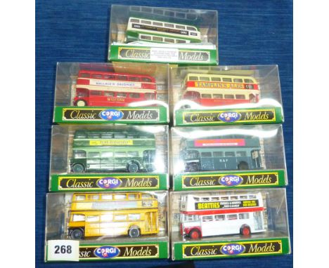 7 CORGI CLASSIC MODERN BOXED BUSES