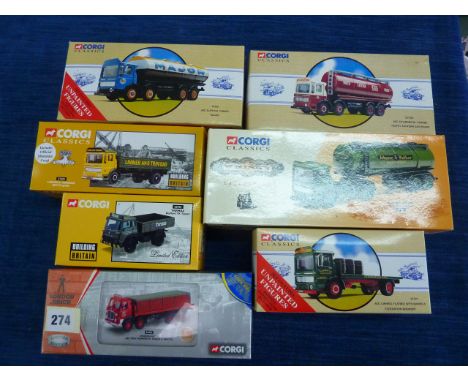 7 CORGI  BOXED LORRY HAULIER MODELS 20801 AEC ERGO JOHNNY WALKER, 97932 AEC TANKER, 26401 LONDON BRICK, 97328 AEC TANKER, 315
