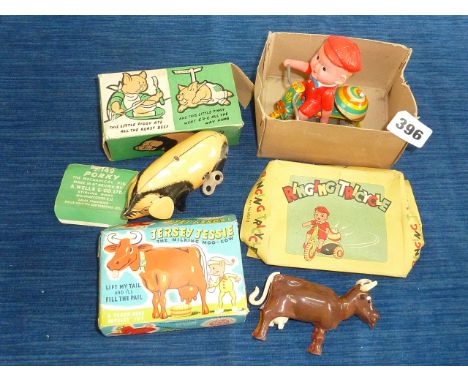 CODEG BOXED RINGING TRICYCLE, WELLS BRIMTOY 9/159 PORKY &amp; JERSEY JESSIE BOXED