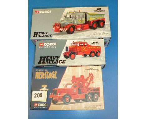 CORGI HEAVY HAULAGE 3 BOXED MODELS 55602 DIAMOND T, 17501 SCAMMELL CONSTRUCTOR, 17902 SCAMMELL CONSTRUCTOR