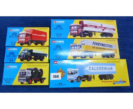 CORGI 6 BOXED MODELS : CLASSICS 19401 BEDFORD, 25301 HOLT LANE, 21201 MACKINTOSH, 21302 AEC, 21402 AEC, 21301 FERRYMASTERS