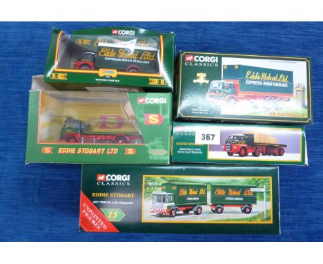 CORGI 5 X BOXED STOBART MODELS 19801, 19306, 18801 BEDFORD, 23202 BEDFORD &amp; 97369 AEC