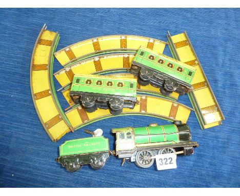 CHAD VALLEY SR 0 GAUGE LOCO &amp; TENDER, 2 WAGONS &amp; TRACK