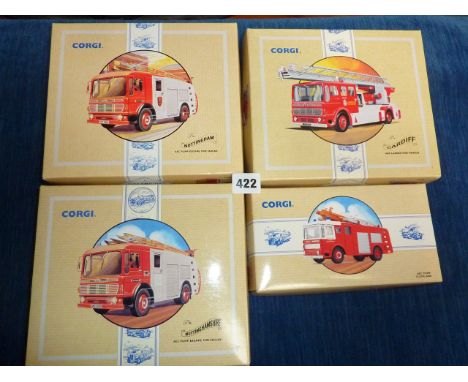 CORGI FIRE ENGINE SERIES, 4 BOXED MODELS ; 97358, 97356, 97355, 97385