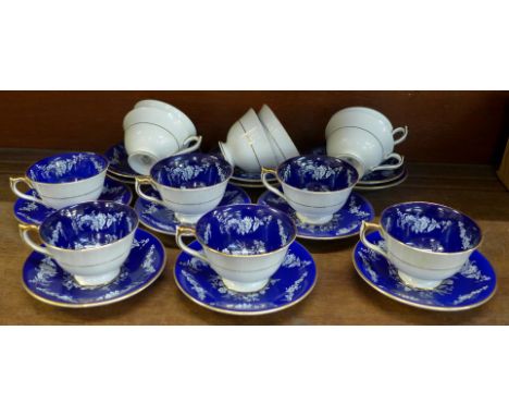 Twelve Aynsley cups and saucers, one cup a/f 