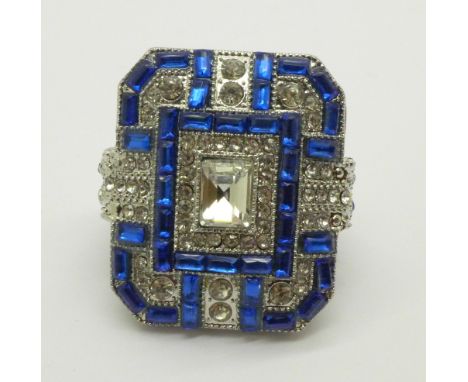 A large Art Deco style dress ring, R 