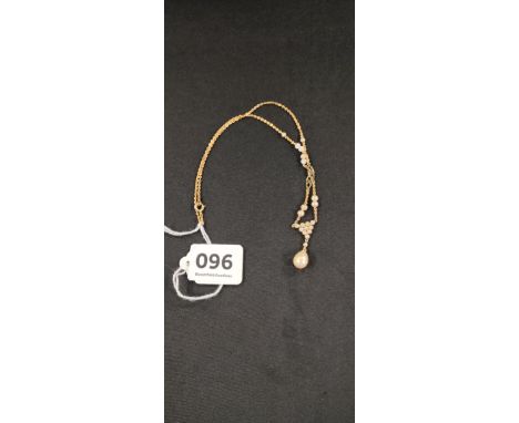 VICTORIAN 9K GOLD PEARL SET NECKLACE