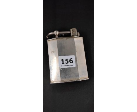 WHITE METAL VINTAGE TABLE LIGHTER
