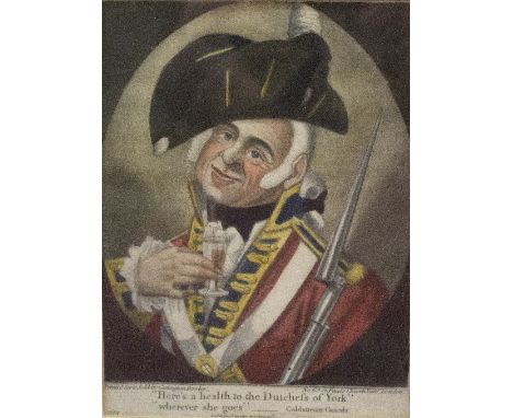 19th Century English School/Here's Health to the Dutchess of York/hand coloured print, 13.5cm x 11cm/and a large quantity of 