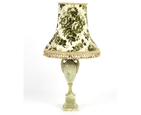 An onyx vase shaped table light/Provenance: The Down House, Redmarley