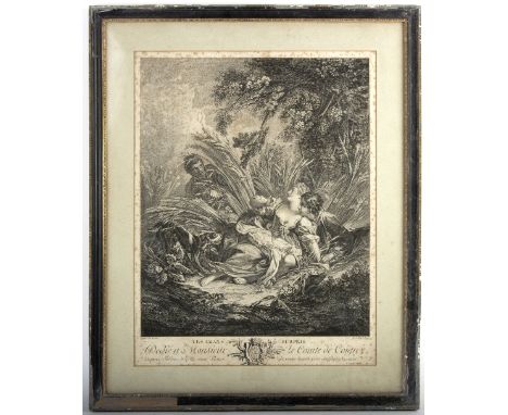 R Gaillard after Boucher/Dedié à Monsieur Le Comte de Coigny/engraving, 50cm x 38cm