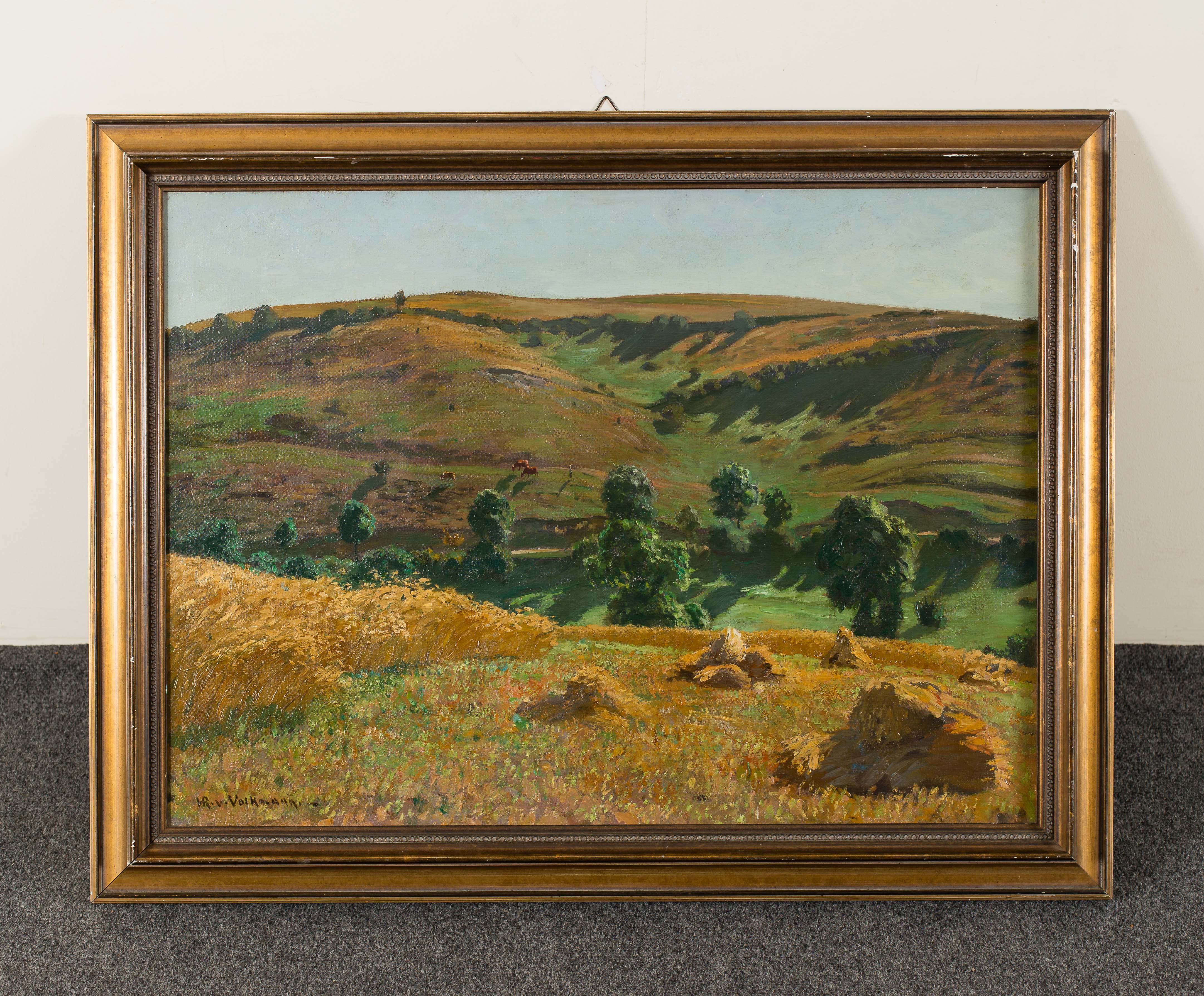 Hans Richard Von Volkmann (German 1860-1927)/Wheat Sheaves/signed/oil ...