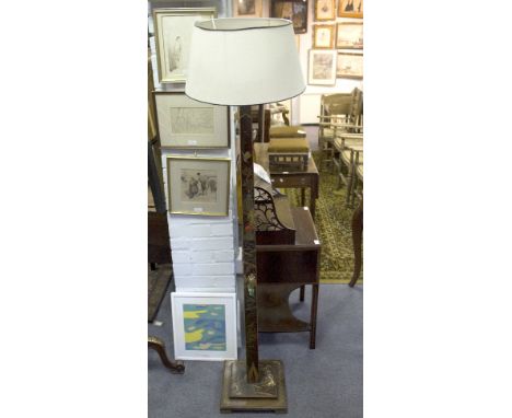 A Japanned lacquer standard lamp