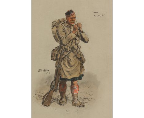 After Charles 'Snaffles' Johnson Payne (British 1884-1967)/Jock/circa 1915/printed and handcoloured with blind stamp, 43cm x 