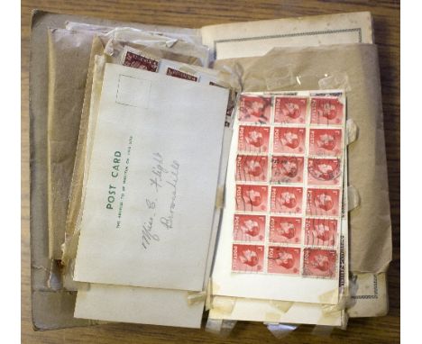 A small group of stamps to include a small album, various loose examples and a letter dated 1841 with a penny red stamp