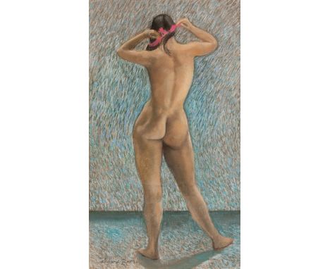 Richard Britton (British, born 1931)/Shimmer/(standing nude)/signed/pastel, 52cm x 29.5cm Condition Report: ARR Artist's Resa