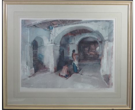 AFTER SIR WILLIAM RUSSELL FLINT (SCOTTISH 1880-1969), female archers in a cellar, signed in pencil by the artist with publish