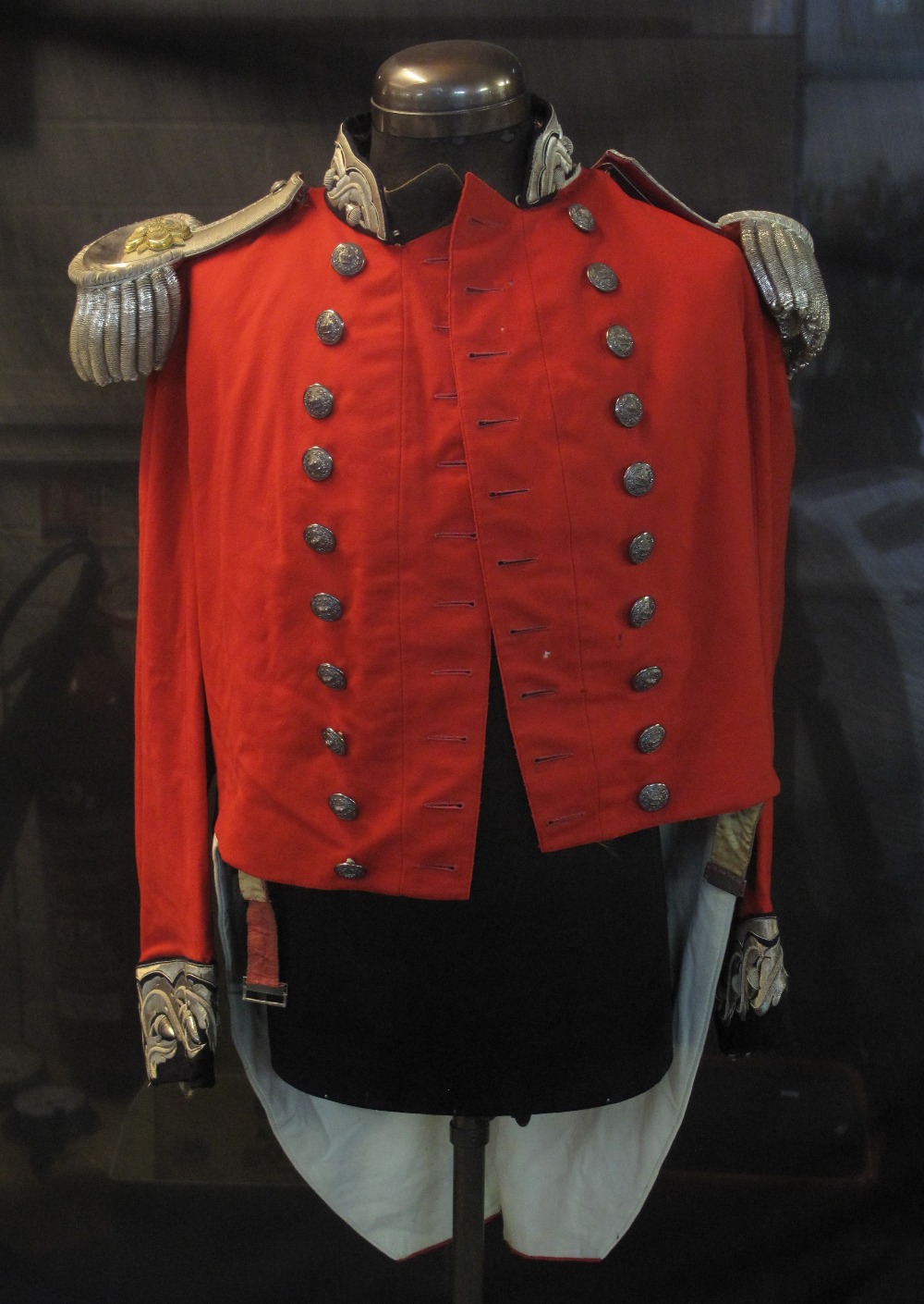 LATE 18TH/EARLY 19TH CENTURY MILITARY STYLE RED OFFICER'S TAILCOAT with ...