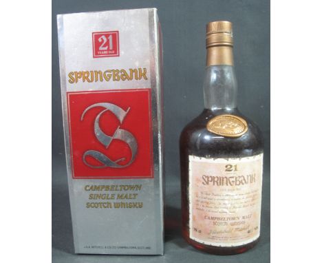 SPRINGBANK CAMPBELTOWN  SINGLE MALT SCOTCH WHISKY. 21 years old. 75cl volume 46%, distilled by J & A Mitchell & Co Ltd Campbe