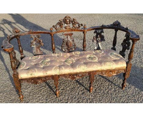 Ornate Renaissance Sofa - 19th C Believed to have come out the back door of Buckingham Palace and ends up in Inverness via Ha