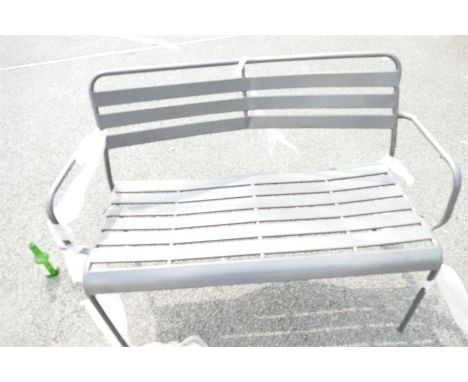 Two seater Metal Garden Bench.. This lot is either a catalogue return, unclaimed good or a despatch return and is sold withou